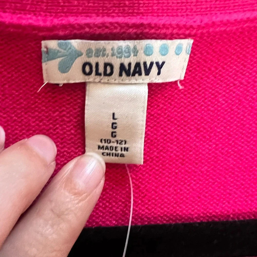 Pink Cardigan Sweater Old Navy‎ Large 10/12 valentines